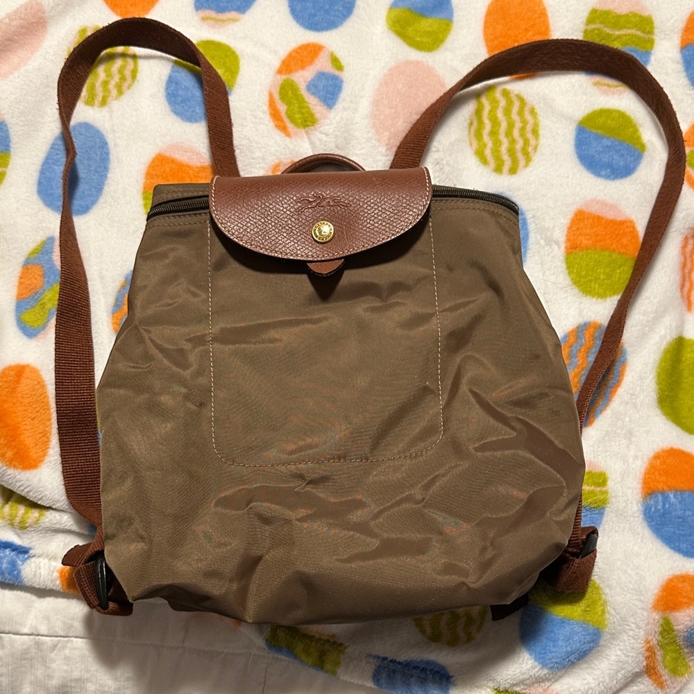 Longchamp Tan Leather Backpack